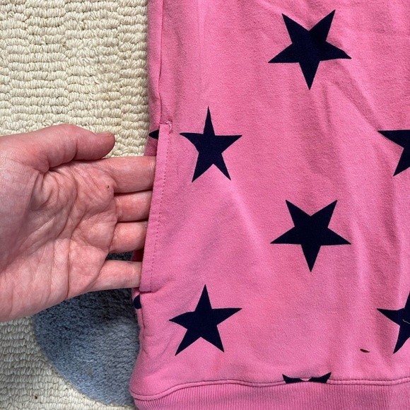 Primary Kids Star Sweatshirt (Size 6-7, Pink with Navy Stars, Pockets!) - Picture 6 of 9